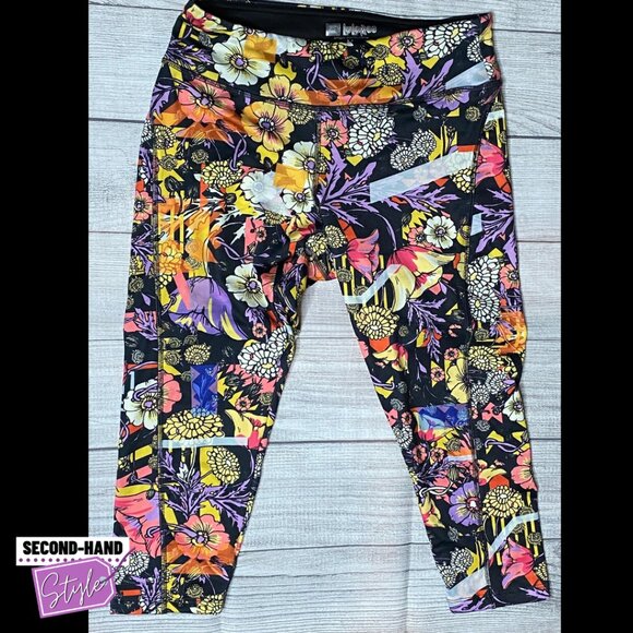 Floral Moisture-Wicking Crop Active Workout Jade Legging - Picture 1 of 3